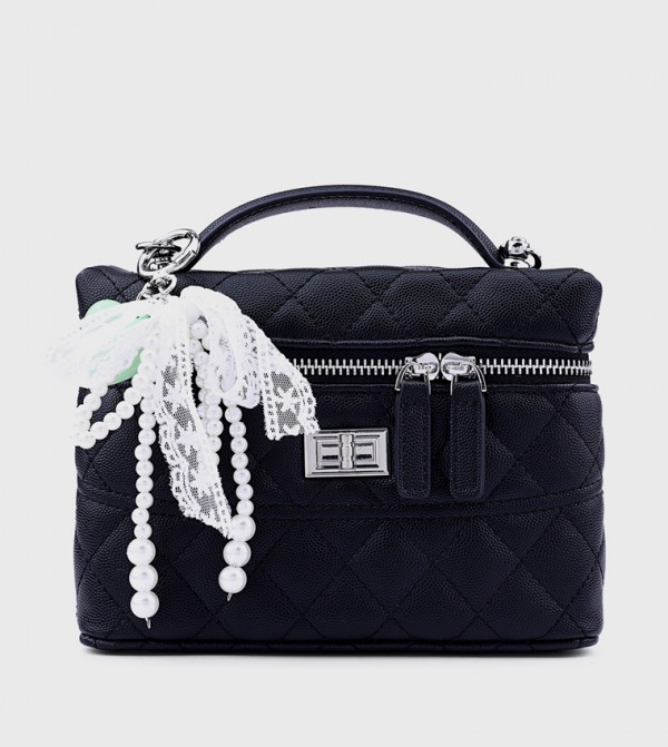 Quilted Top Handle Bag with Crossbody Strap