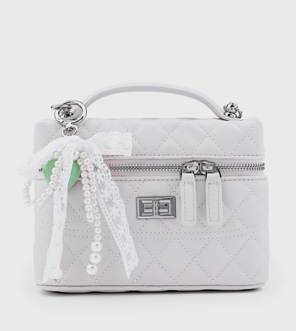 Quilted Top Handle Bag with Crossbody Strap