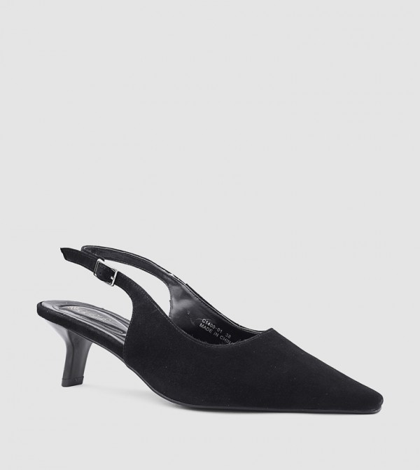 Solid Pointed Toe Slingback Pumps