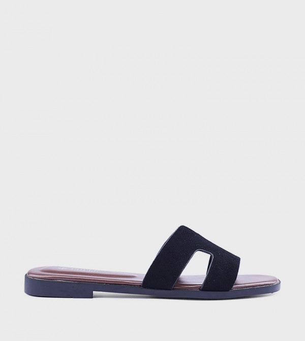 Textured Open Toe Flat Sandals