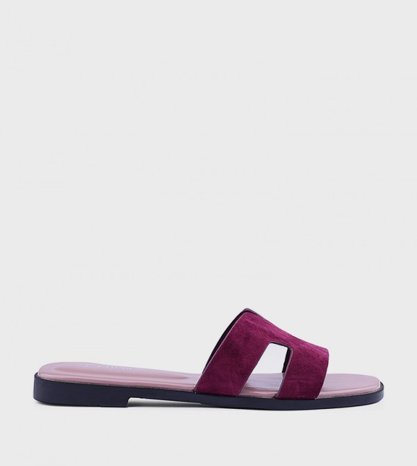 Textured Open Toe Flat Sandals