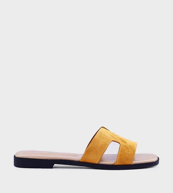 Textured Open Toe Flat Sandals