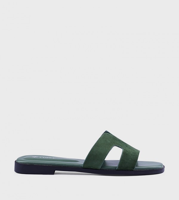 Textured Open Toe Flat Sandals