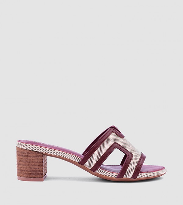 Patterned Block Heel Sandals