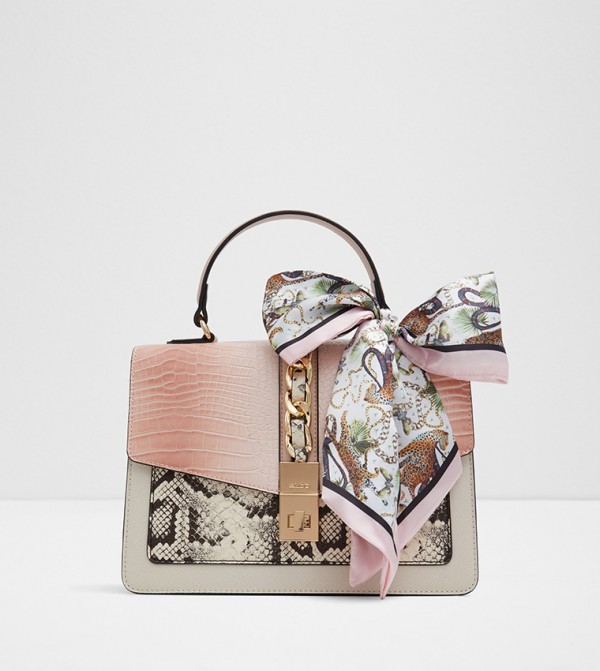 CAILLA Printed Scarf Charm Top Handle Bag