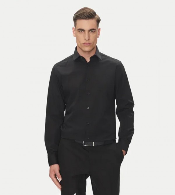 Solid Long Sleeves Poplin Shirt
