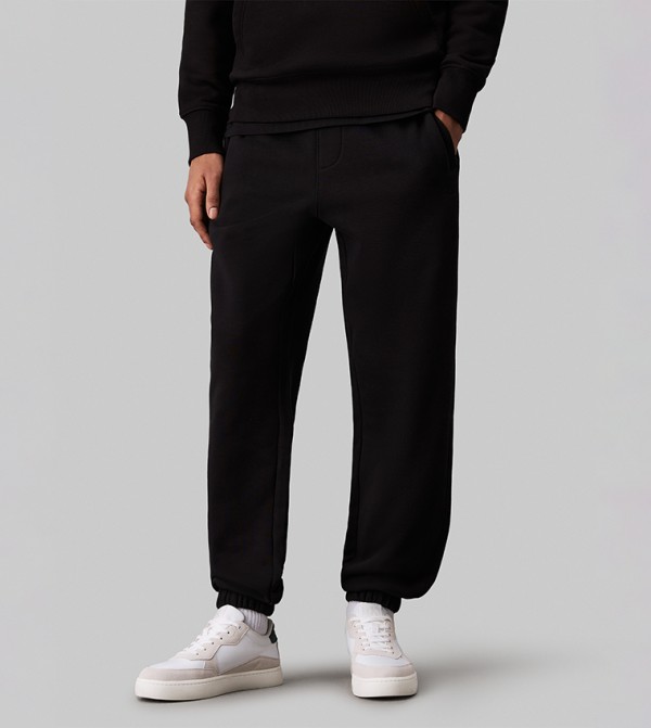 Solid Elastic Waist Joggers