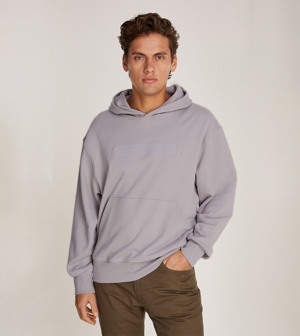 Monotype Embroidered Kangaroo Pocket Hoodie