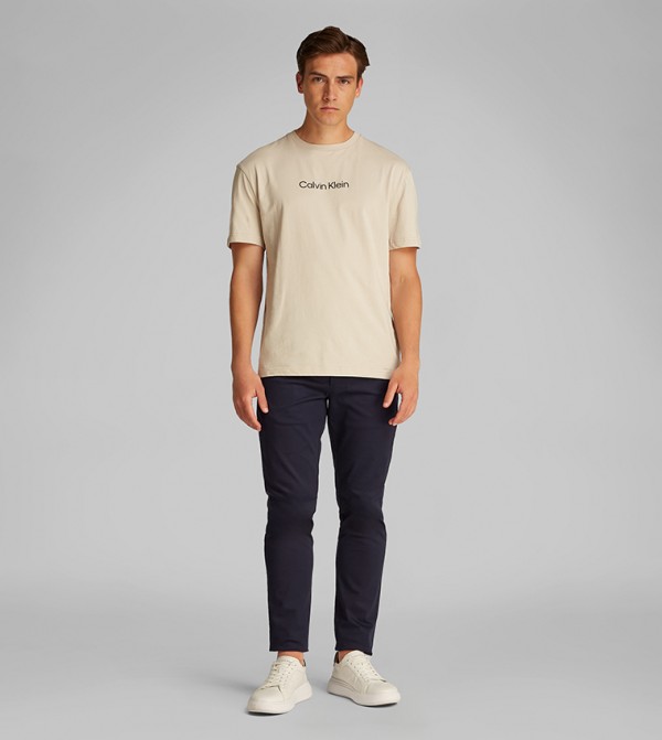 Button Closure Slim Fit Pants