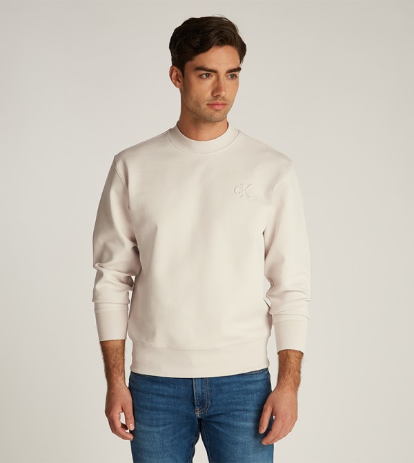 Logo Embossed Crew Neck Sweatshirt