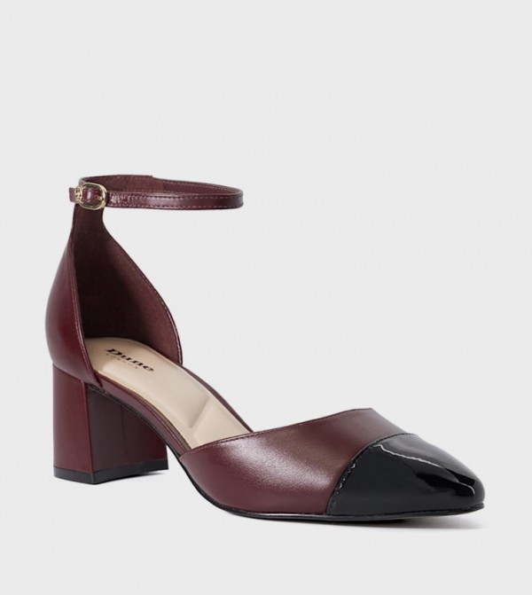 CARELESS Cap Toe Block Heel D'Orsay Pumps