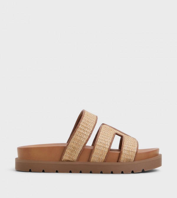 CASABLANCAAA Straw Detail Platform Sandals