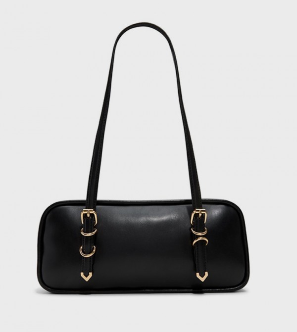 CASANDRA Solid Zippered Shoulder Bag