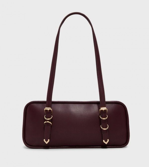 CASANDRA Solid Zippered Shoulder Bag