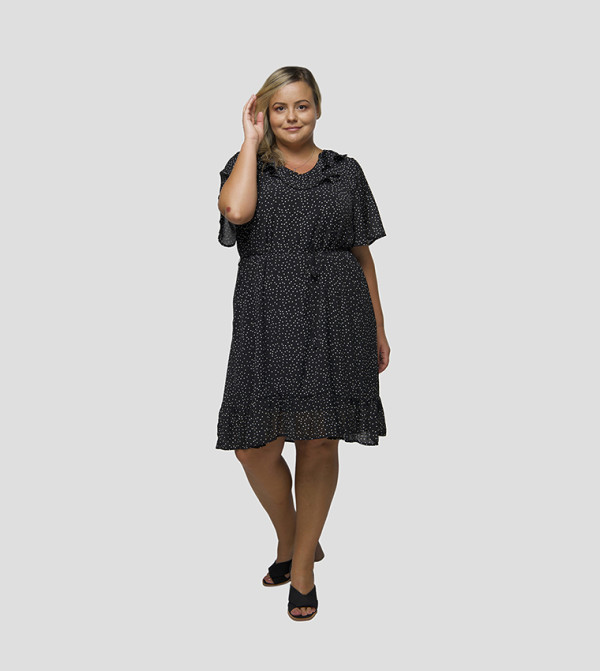 Printed Smocked Waist Layered Dress