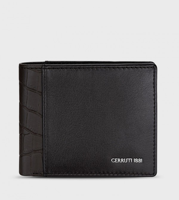 CROC Textured Leather Bi-Fold Wallet
