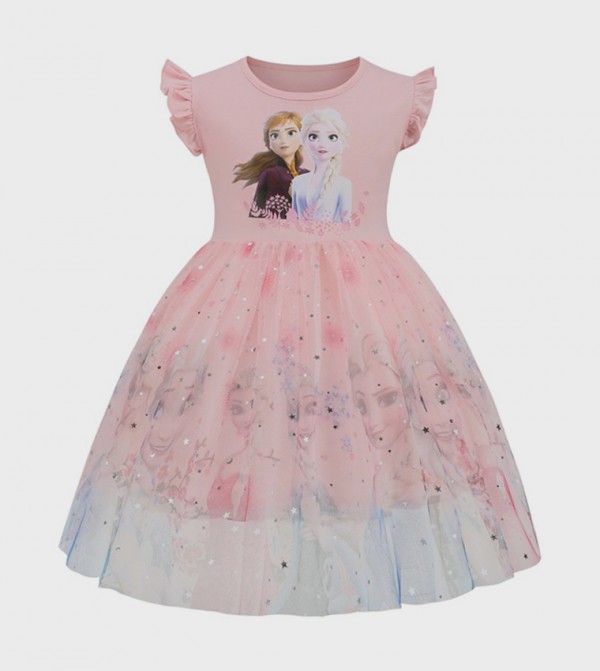 Frozen Printed Fit and Flared Dress