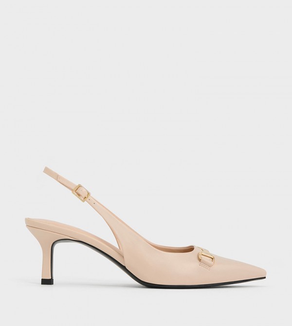 Metal Accent Slingback Pumps