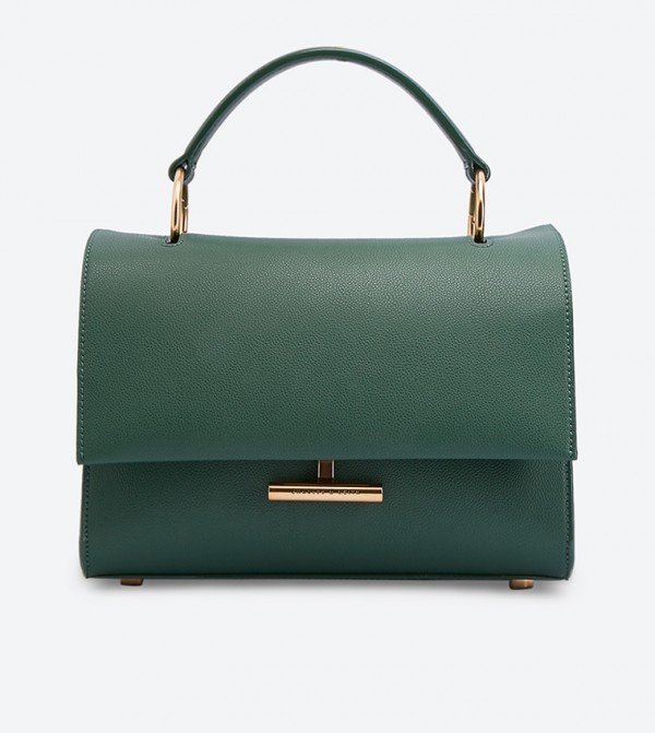 Buy Charles & Keith Push Lock Front Flap Bag Green CK2