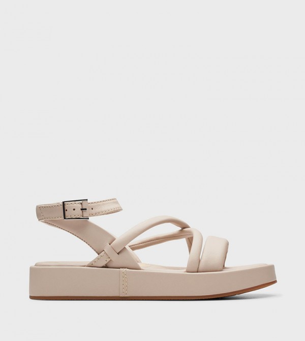 ALDA CROSS Buckle Closure Strap Platform Sandals
