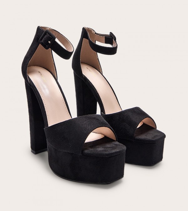 Solid High Platform Heel Sandals