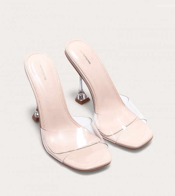 Solid Heeled Sandals