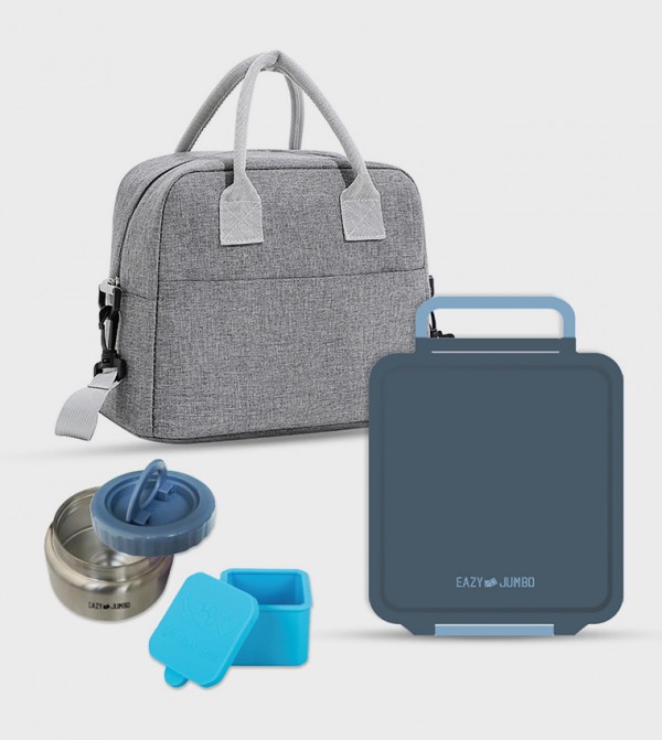 Jumbo Bento Lunch Box Set with Bag and Thermos & Dip Jar