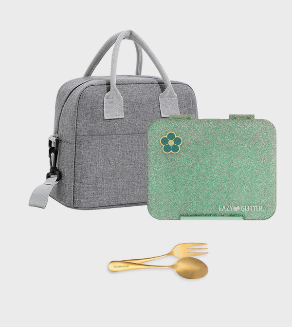 6 & 4 Convertible Bento Lunch Box and Lunch Bag - Glitter