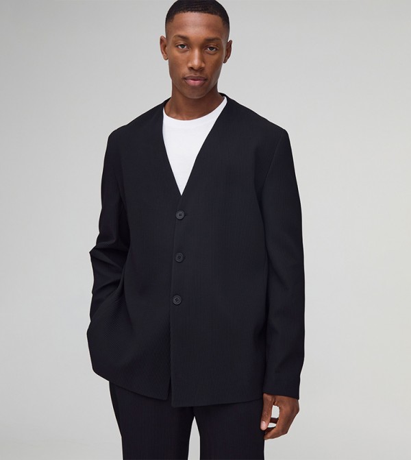 Ribbed Long Sleeves Oversized Blazer