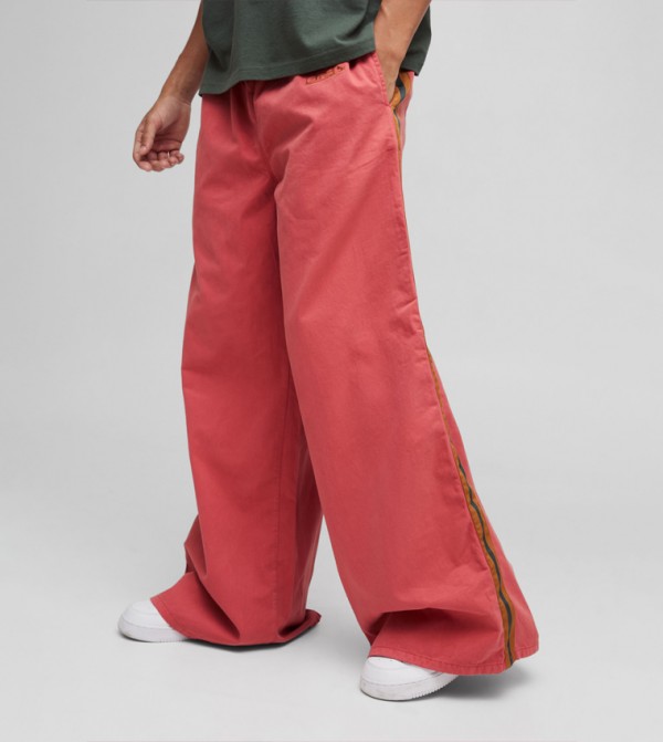 Peached Twill Embroidered Extreme Baggy Trousers