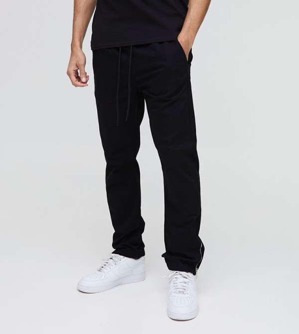 Drawstring Waist Slim Fit Trousers