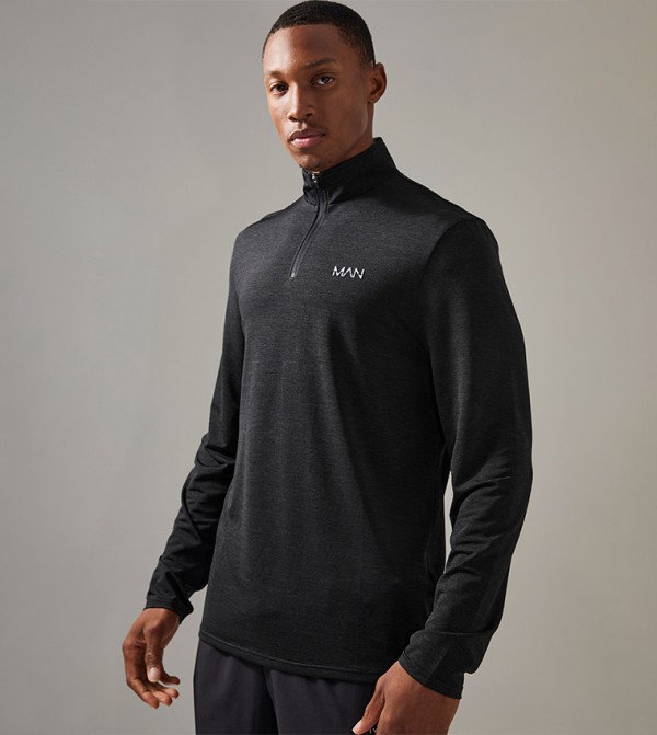 Logo Printed 1/4 Zip Active Top