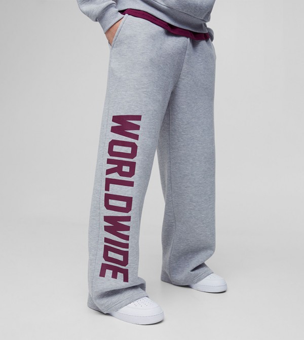 Wide Leg Worldwide Print Sweatpants