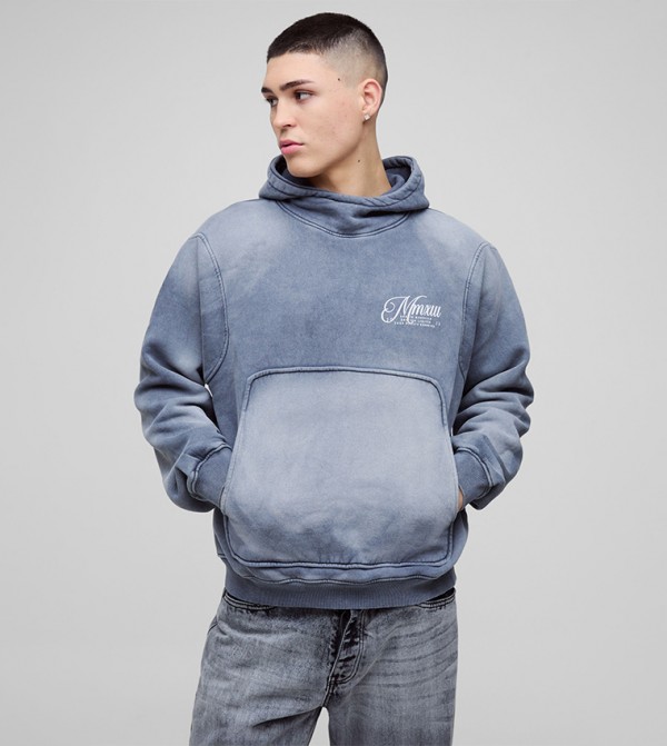 Printed Long Sleeves Oversized Hoodie