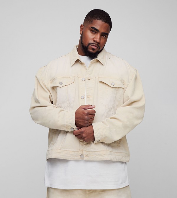 Plus & Tall Washed Oversized Denim Jacket