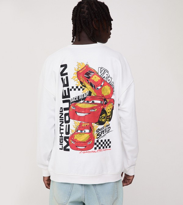 Disney Cars Print Oversized Sweatshirt