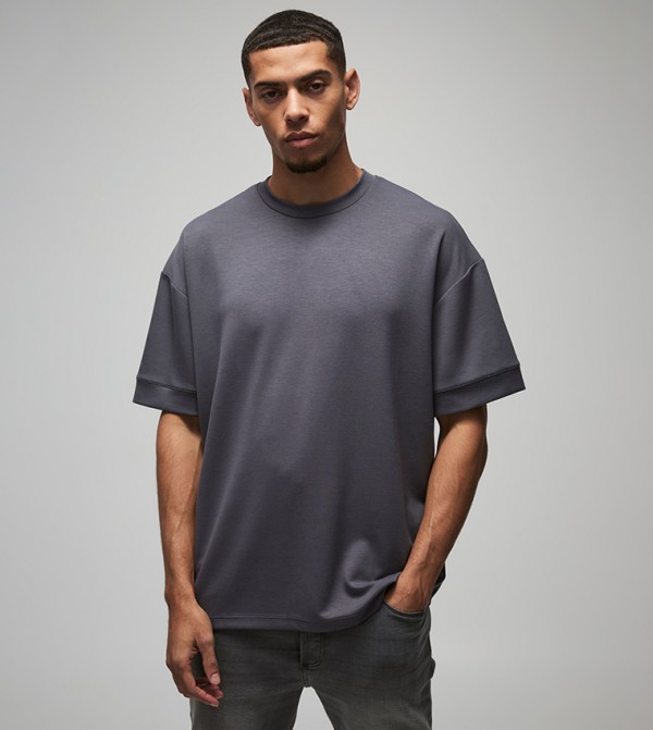 Solid Shoulder Drop Oversized T-Shirt