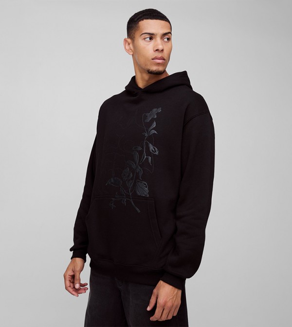 Printed Long Sleeves Oversized Hoodie