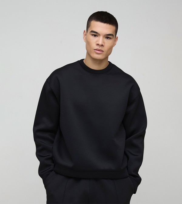 Solid Long Sleeves Oversized Sweatshirt