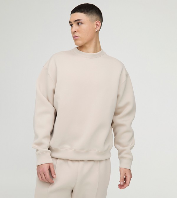 Solid Long Sleeves Oversized Sweatshirt