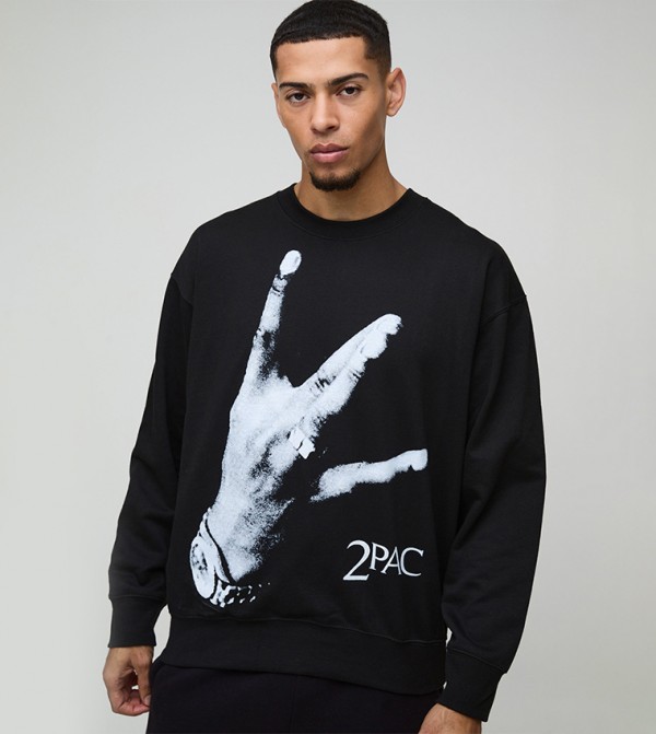 Printed Long Sleeves Oversized Sweatshirt