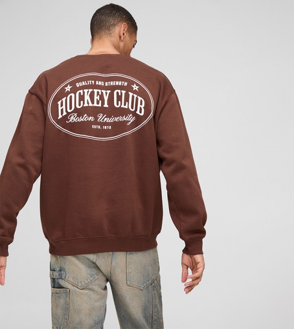 Printed Long Sleeves Oversized Sweatshirt