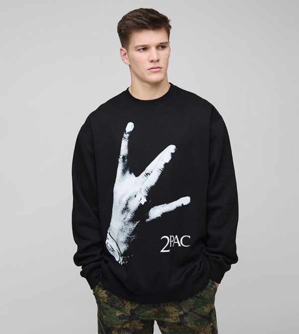 Tall Printed Long Sleeves Oversized Sweatshirt