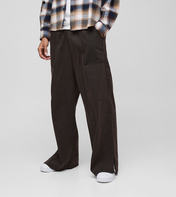 Elastic Waist Wide Leg Jeans