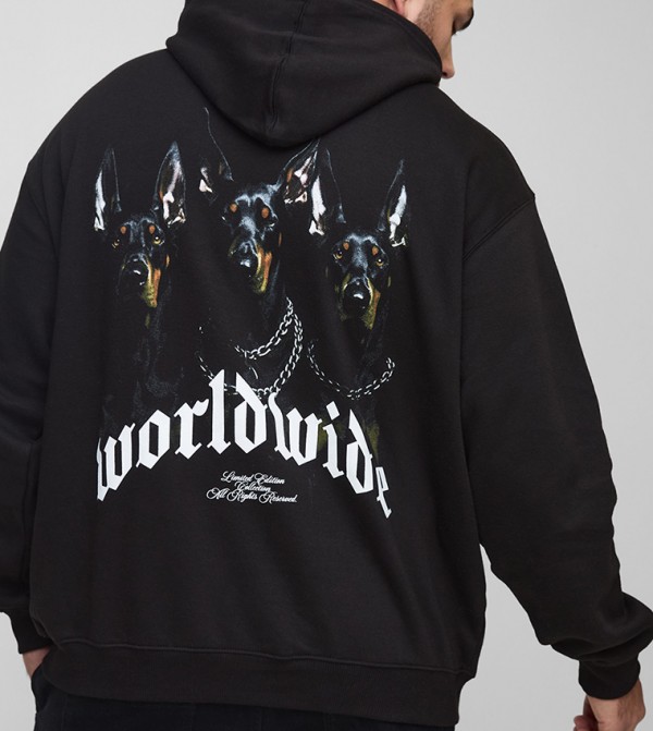 Worldwide Print Oversized Hoodie