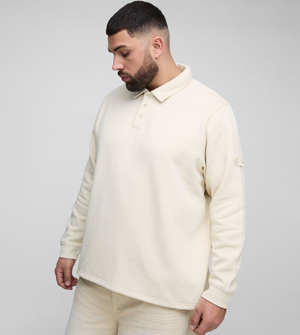Plus & Tall Woven Tab Rugby Polo T-Shirt