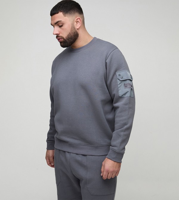 Solid Long Sleeves Oversized Sweatshirt