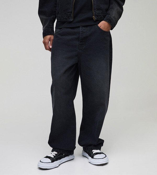 Rigid Washed Loose Fit Baggy Jeans