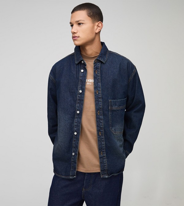 Washed Long Sleeves Denim Shirt