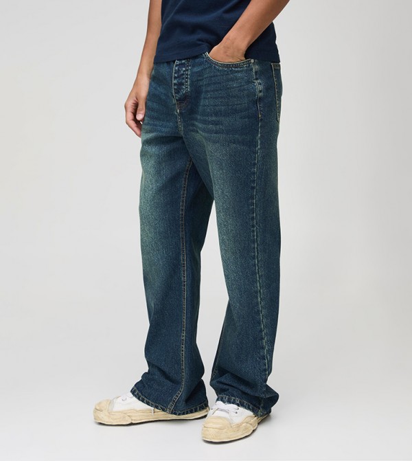 Washed Loose Fit Bootcut Jeans